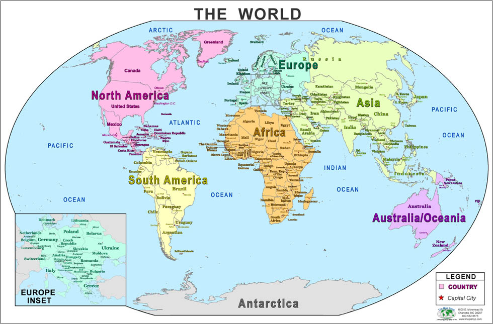 Continents Of The World And Their Countries Continents Of The World And Their Countries